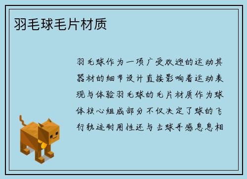 羽毛球毛片材质